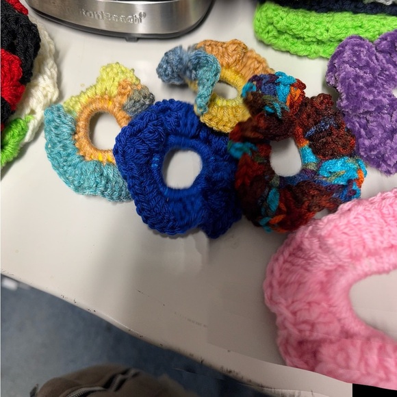 Cream & Green Crochet Beanie Hat made to order - Picture 7 of 8